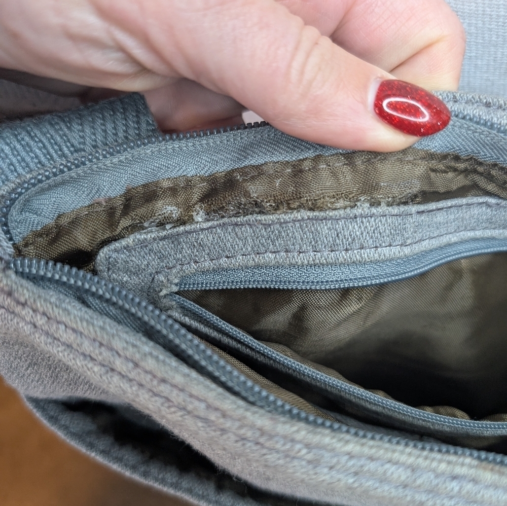 Thirty-One Organizing Crossbody Messenger Bag Purse Heathered Gray - Picture 9 of 10